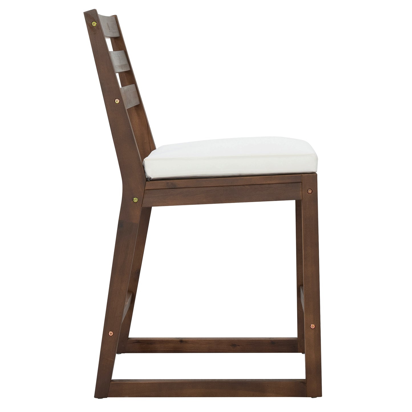 TREXM 5-Piece Rustic Patio Bar Set, Patio Table and Chairs Set with Ergonomic Chairs, Solid Wood Slatted Tabletop for Poolside, Balcony, Backyard, Porch (Mocha+Beige Cushion) image 11