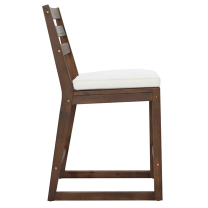 TREXM 5-Piece Rustic Patio Bar Set, Patio Table and Chairs Set with Ergonomic Chairs, Solid Wood Slatted Tabletop for Poolside, Balcony, Backyard, Porch (Mocha+Beige Cushion) image 11