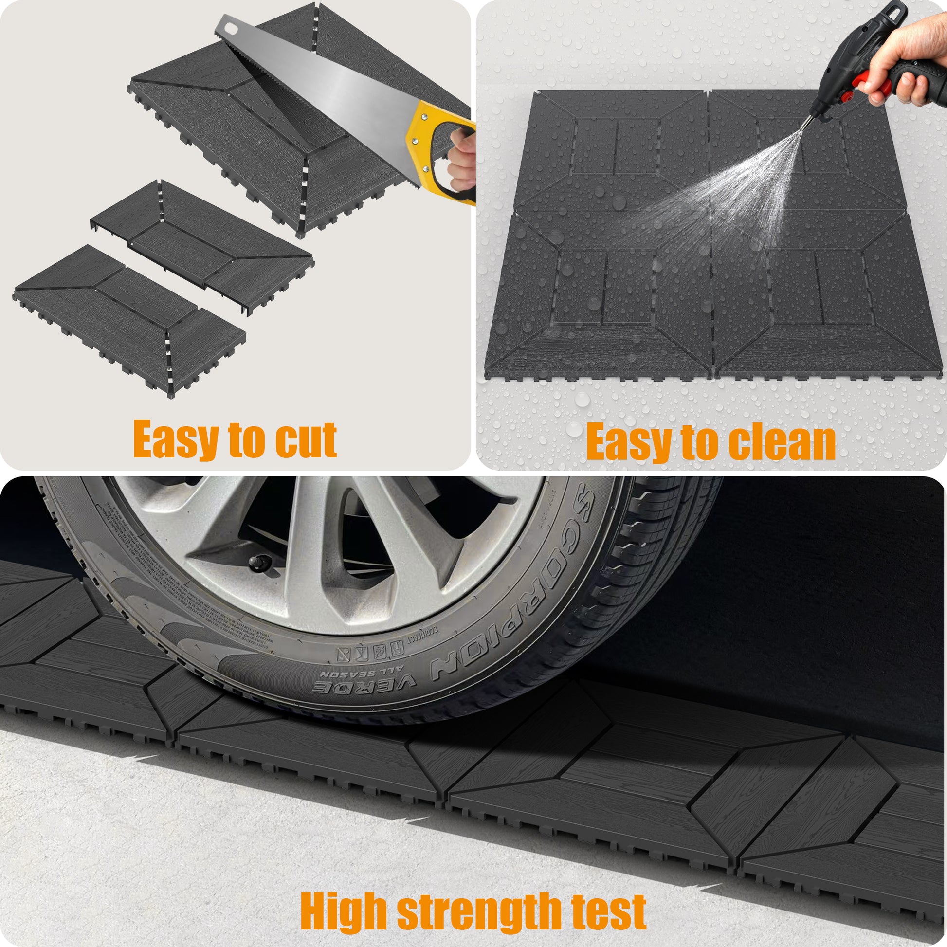New 12 inch balcony deck tiles, DIY interlocking deck floor tiles, indoor and outdoor floor tiles, easy to install patio tiles, suitable for poolside balcony, backyard, 44 pieces dark gray image 4