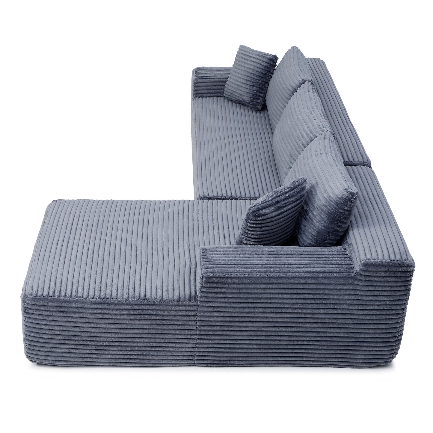 105'' Modular Sectional Sofa, Cloud Sectional Couch with Deep Seat, Modern Modular L-Shape Sofa Couch with Chaise,Upholstered Couches for Living Room Bedroom,No Assembly, (GREY) image 9
