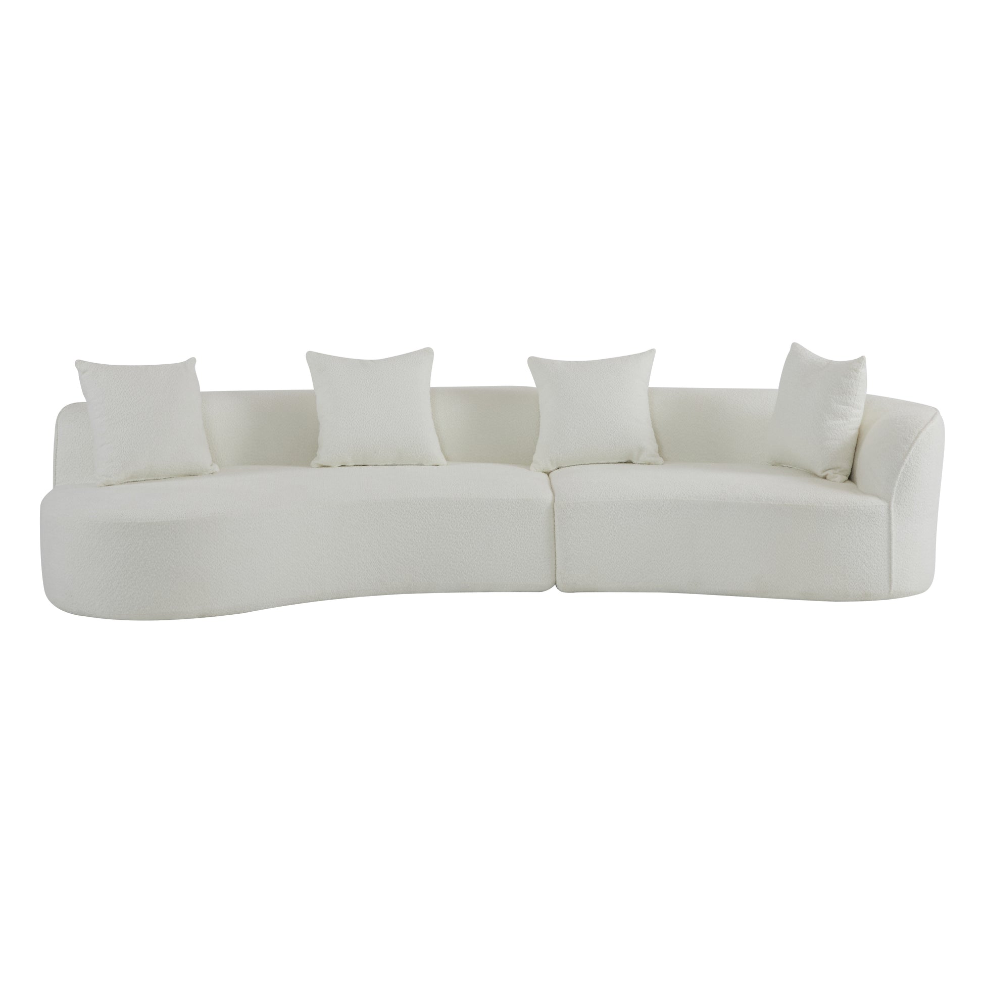 126"Curved Sectional Sofa (Beige-D28 Full Foam) image 7