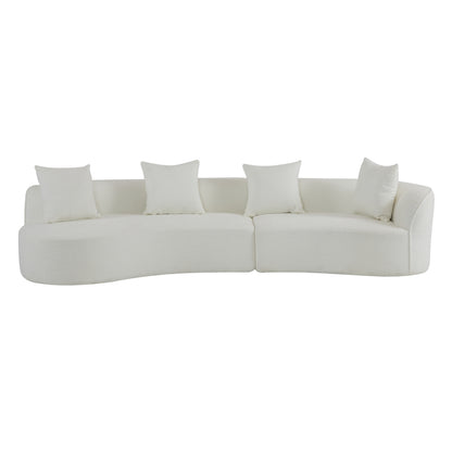 126"Curved Sectional Sofa (Beige-D28 Full Foam) image 7