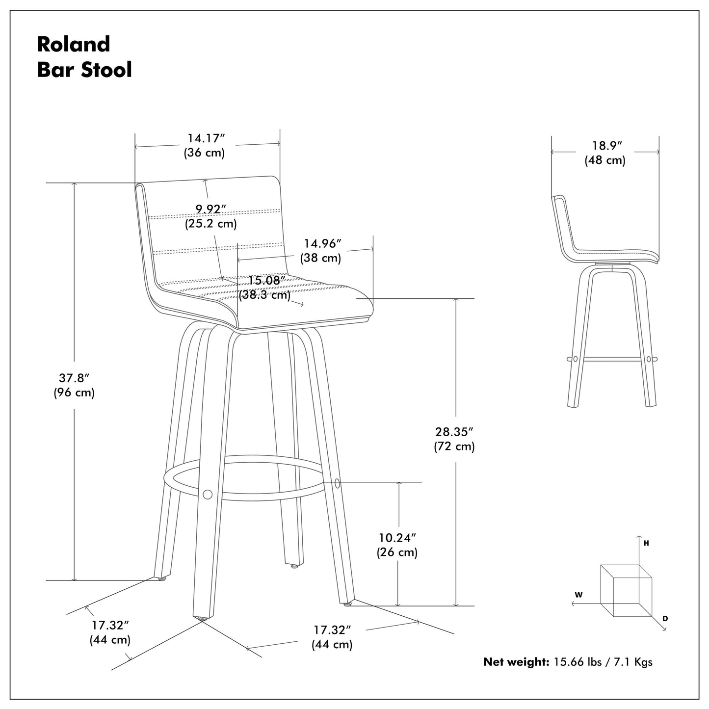 Roland Swivel Bar Stool image 6
