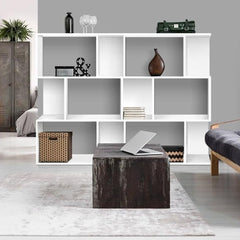 White three-layer simple household bookshelf