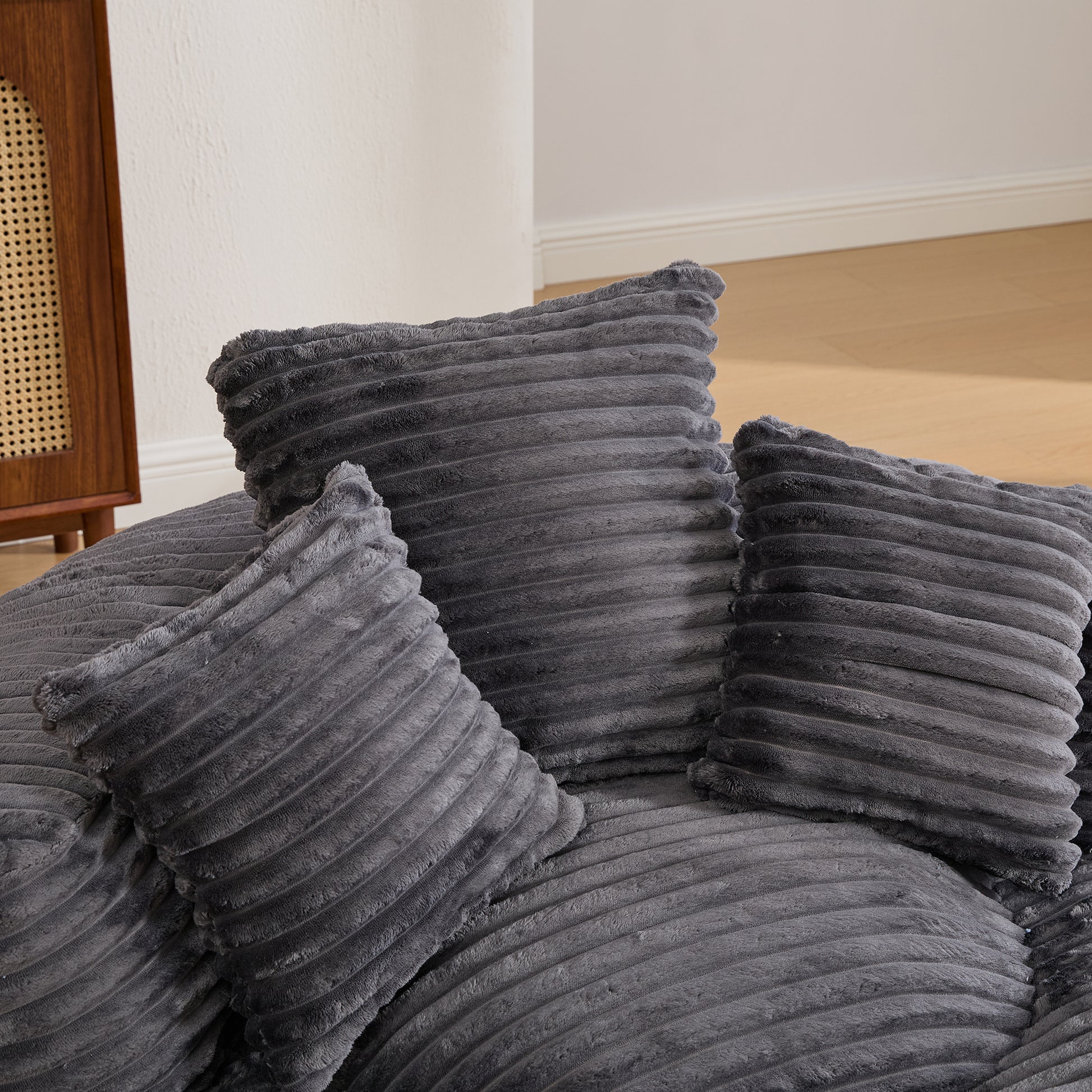 Bean Bag Chairs, Bean Bag Sofa for Adults, Kids,Oversized Corduroy Bean Bag Chair with 3 Pillows & Armrest,Beanbag Chair & Lazy Sofa with Foam Filler for Bedroom Living Room Dorm image 12
