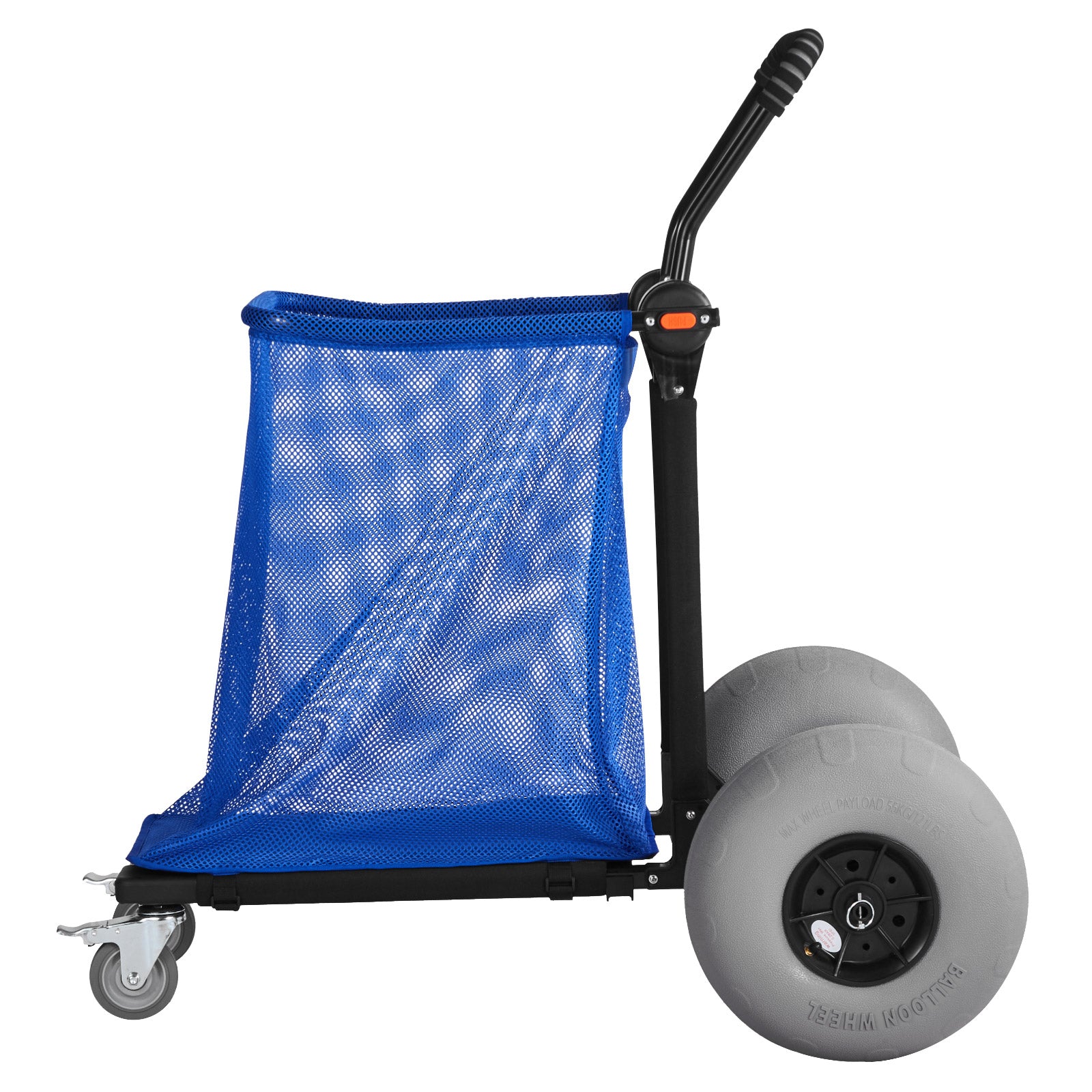 Beach Cart with Large Wheels for Sand, 165 lbs Load Capacity, Heavy Duty Folding Beach Wagon with 12" Balloon Wheels, Storage Bag, 180° Adjustable Handlebar, Dolly for Camping Fishing Garden image 8