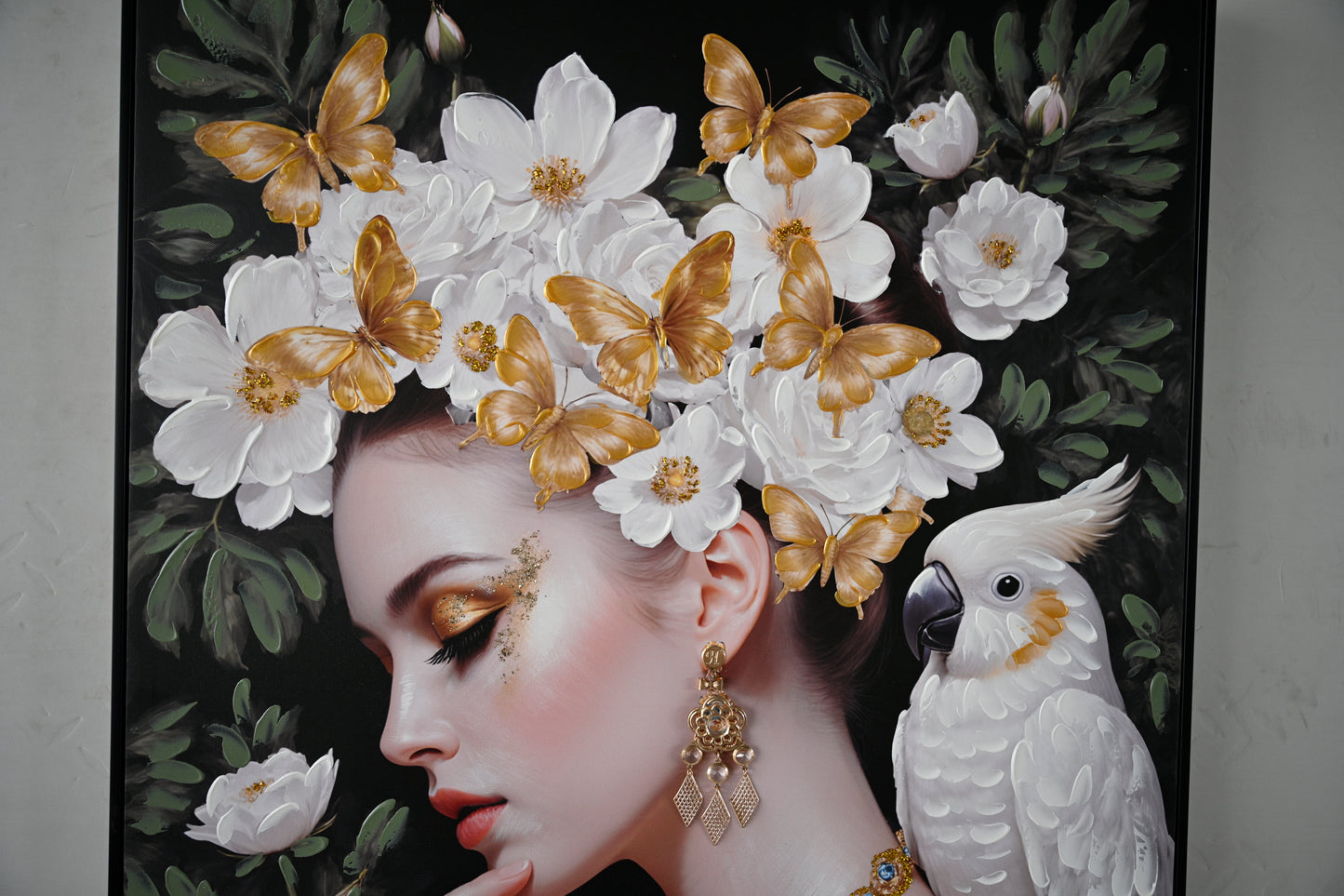 Beauty Posters Beauty lady Wall Art Gold and White Floral Canvas Artwork for Living Room Modern Photo Prints for Home 24x36 Inch Bedroom Pictures Wall Decor image 4