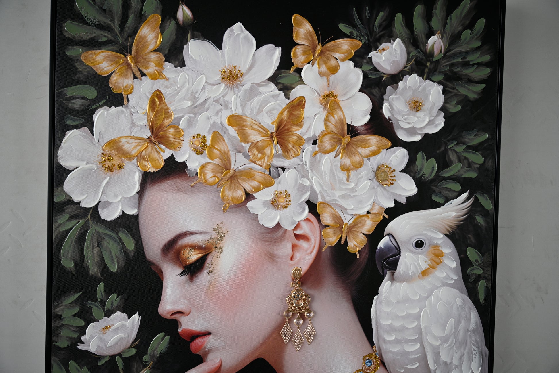 Beauty Posters Beauty lady Wall Art Gold and White Floral Canvas Artwork for Living Room Modern Photo Prints for Home 24x36 Inch Bedroom Pictures Wall Decor image 4
