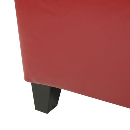 Upholstered PU Leather Storage Ottoman, Solid Wooden Legs (old sku 57742.00RED) image 11