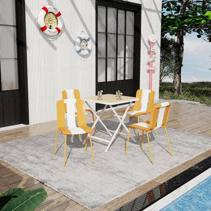 Summer 4-Pack Modern Striped Color Block Chairs - Close-up of Seat