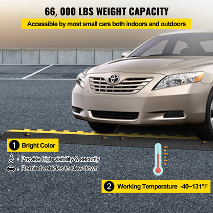 5-Set Rubber Cable Guard, Dual-Channel, Durable 66,000 lbs Capacity, Wire & Hose Protection Speed Bump for Driveways (2-Channel, 5 Sets-66,000 lbs) image 8