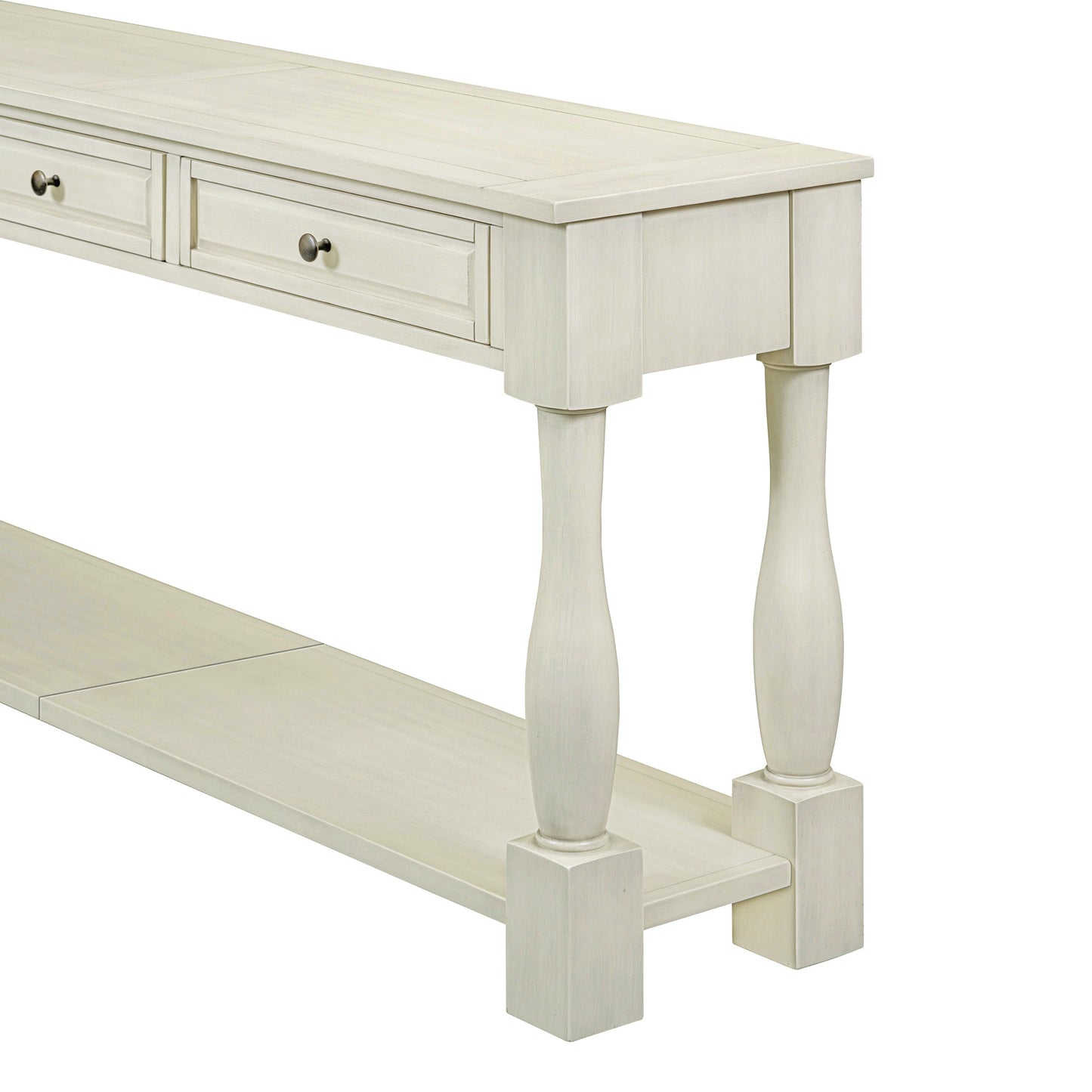 TREXM Console Table 63" Long Console Table with Drawers and Shelf for Entryway, Hallway, Living Room (Antique White, OLD SKU: WF314993AAK) image 6