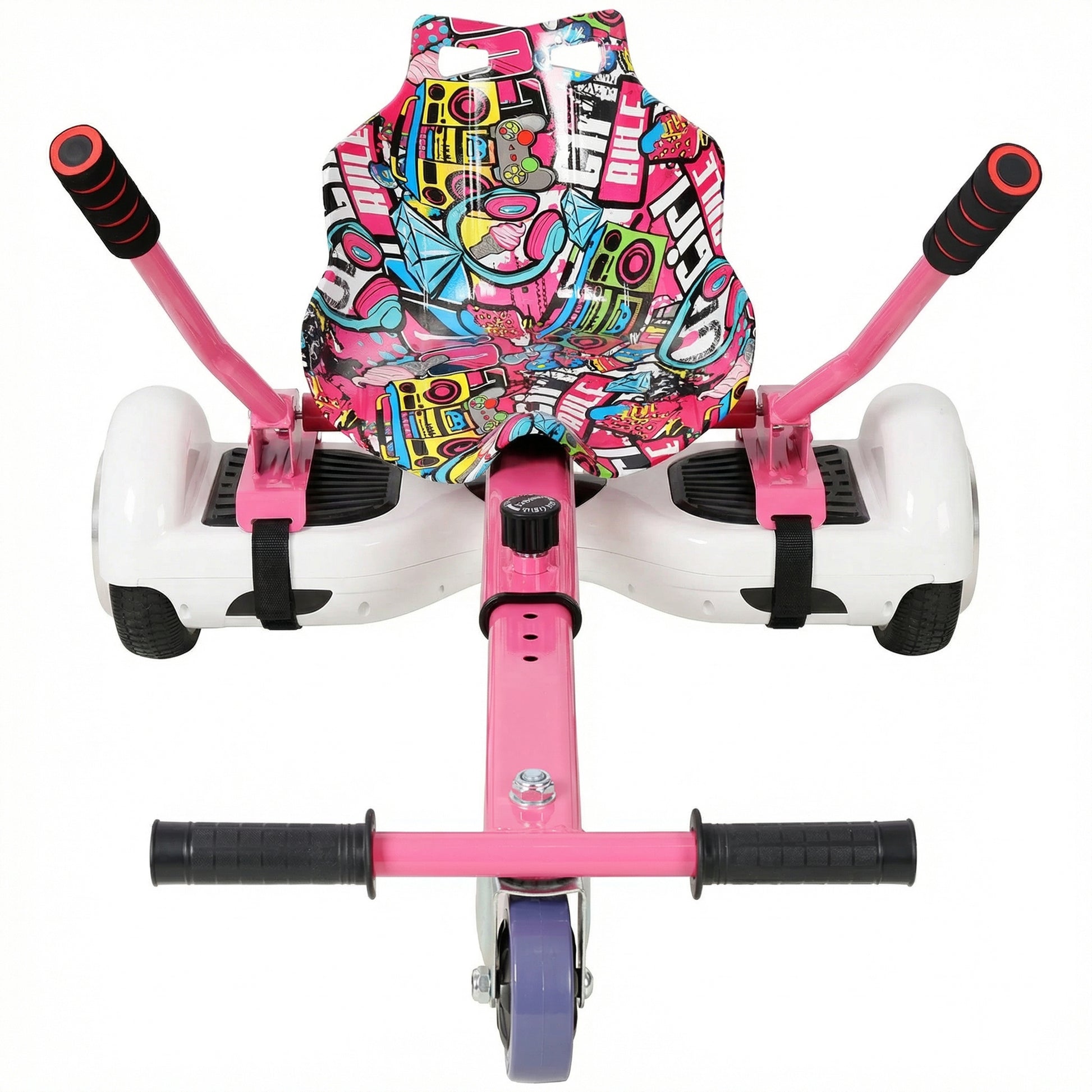 Hoverboard Seat Attachment Go-Kart,Fits 6.5" 8"10" Hoverboards,Sturdy Adjustable Off-Road Frame,Hover Cart for Family Fun,not include Hoverboard,Pink image 12