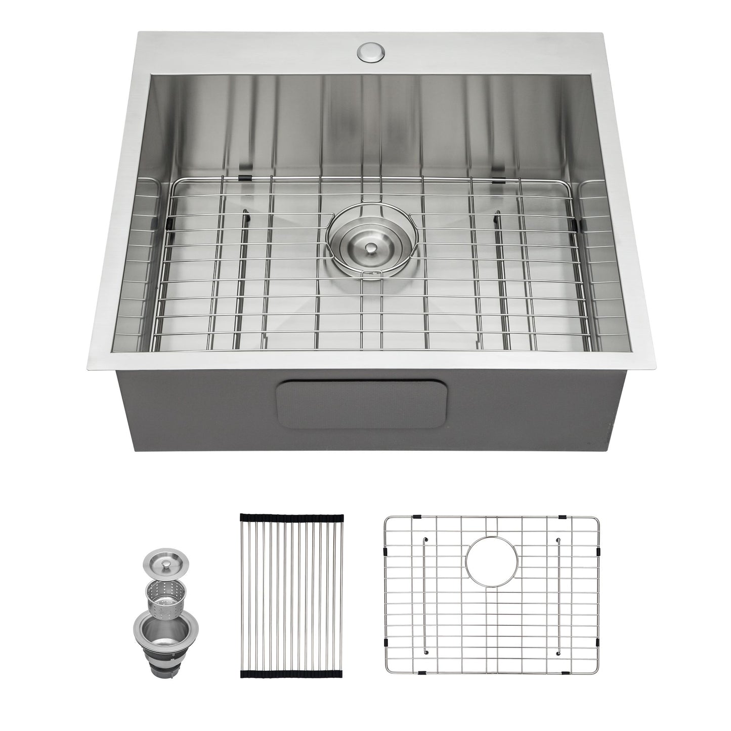 25"x22"x12" Stainless Steel Laundry Utility Sink Drop In Topmount 16 Gauge Deep Single Bowl Kitchen Sink Basin image 1