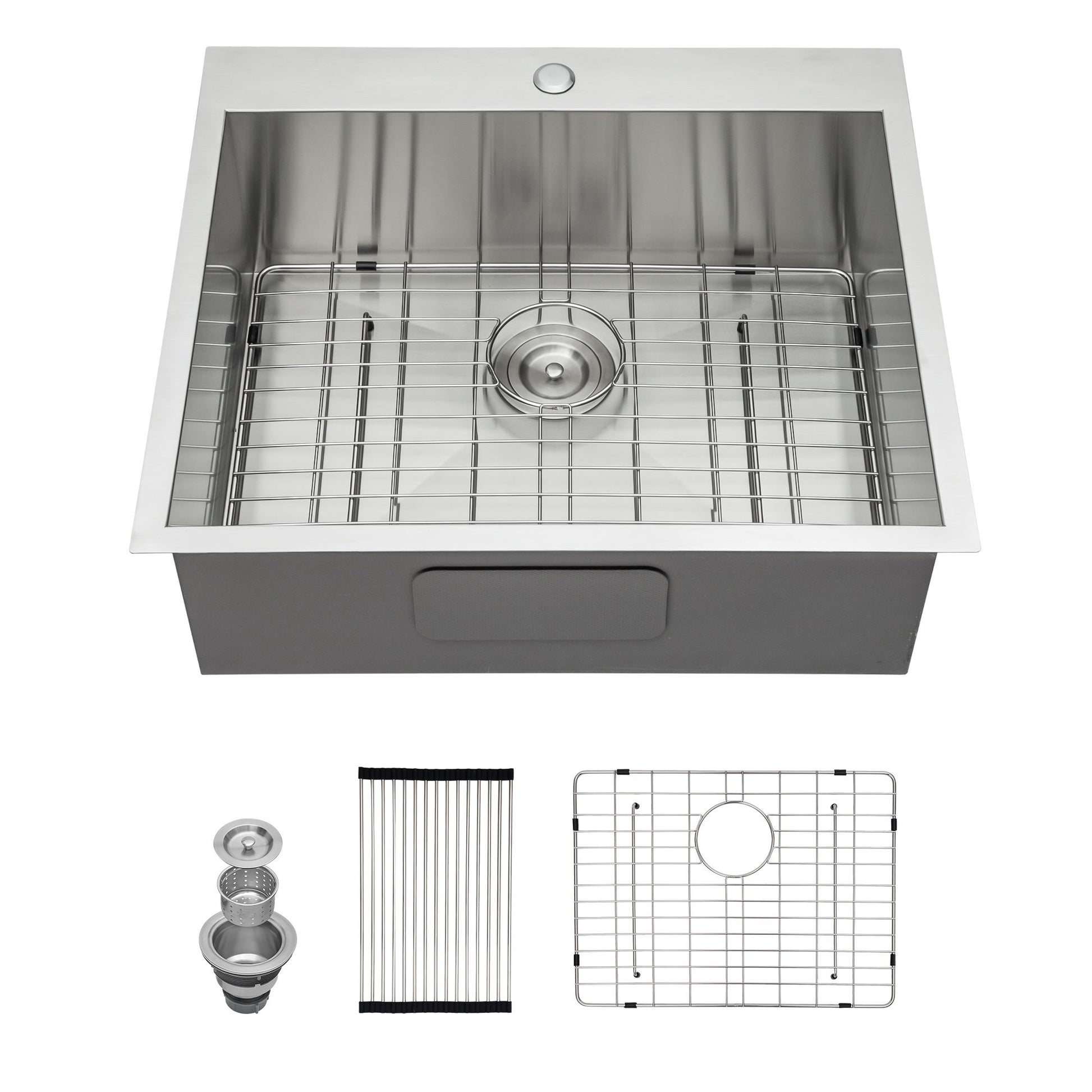 25"x22"x12" Stainless Steel Laundry Utility Sink Drop In Topmount 16 Gauge Deep Single Bowl Kitchen Sink Basin image 1