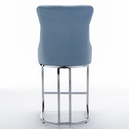 26 inch bar stools set of 2 light blue with sponge and spring cushion