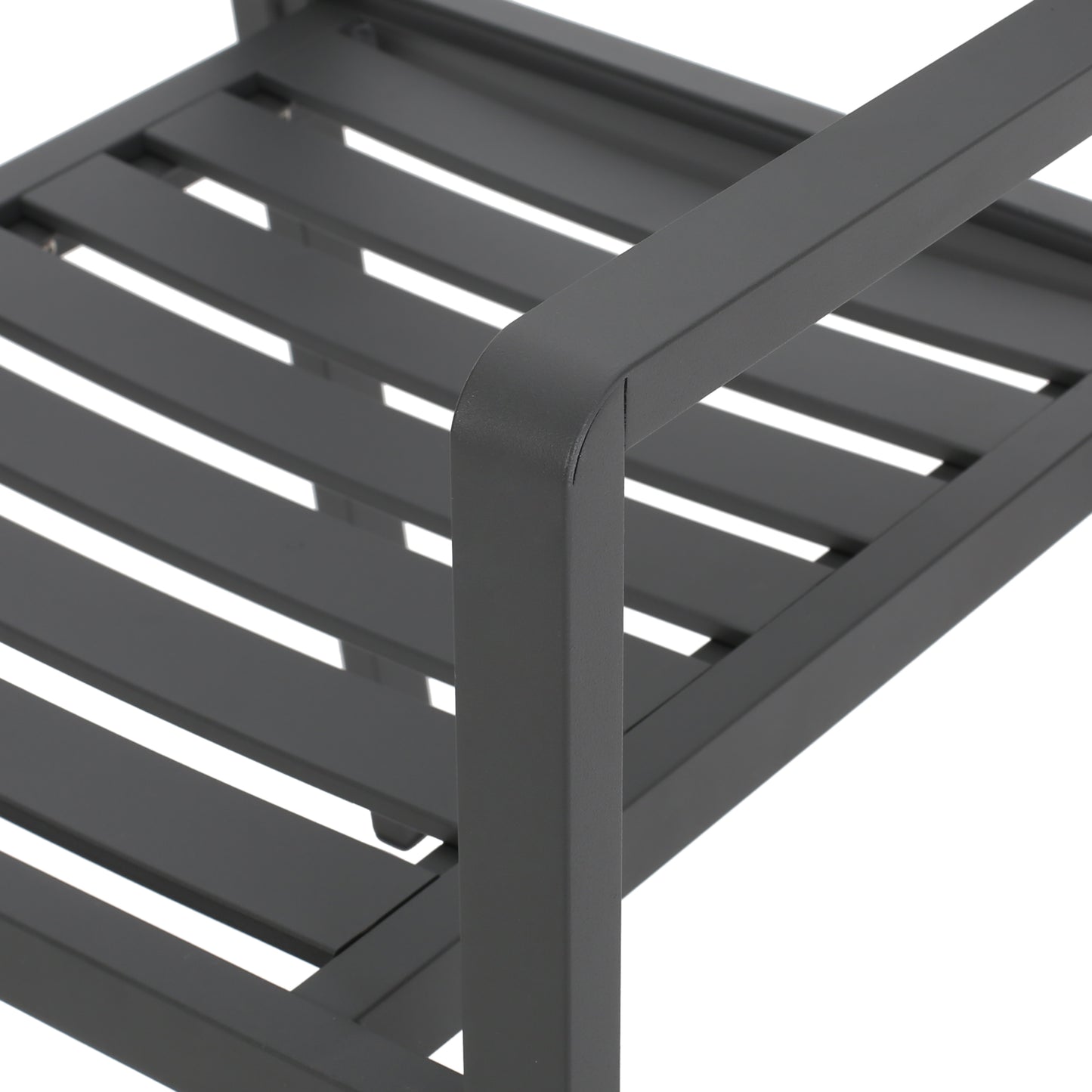 Outdoor Modern Aluminum Dining Chair (Set of 2), Gun Metal Gray image 11