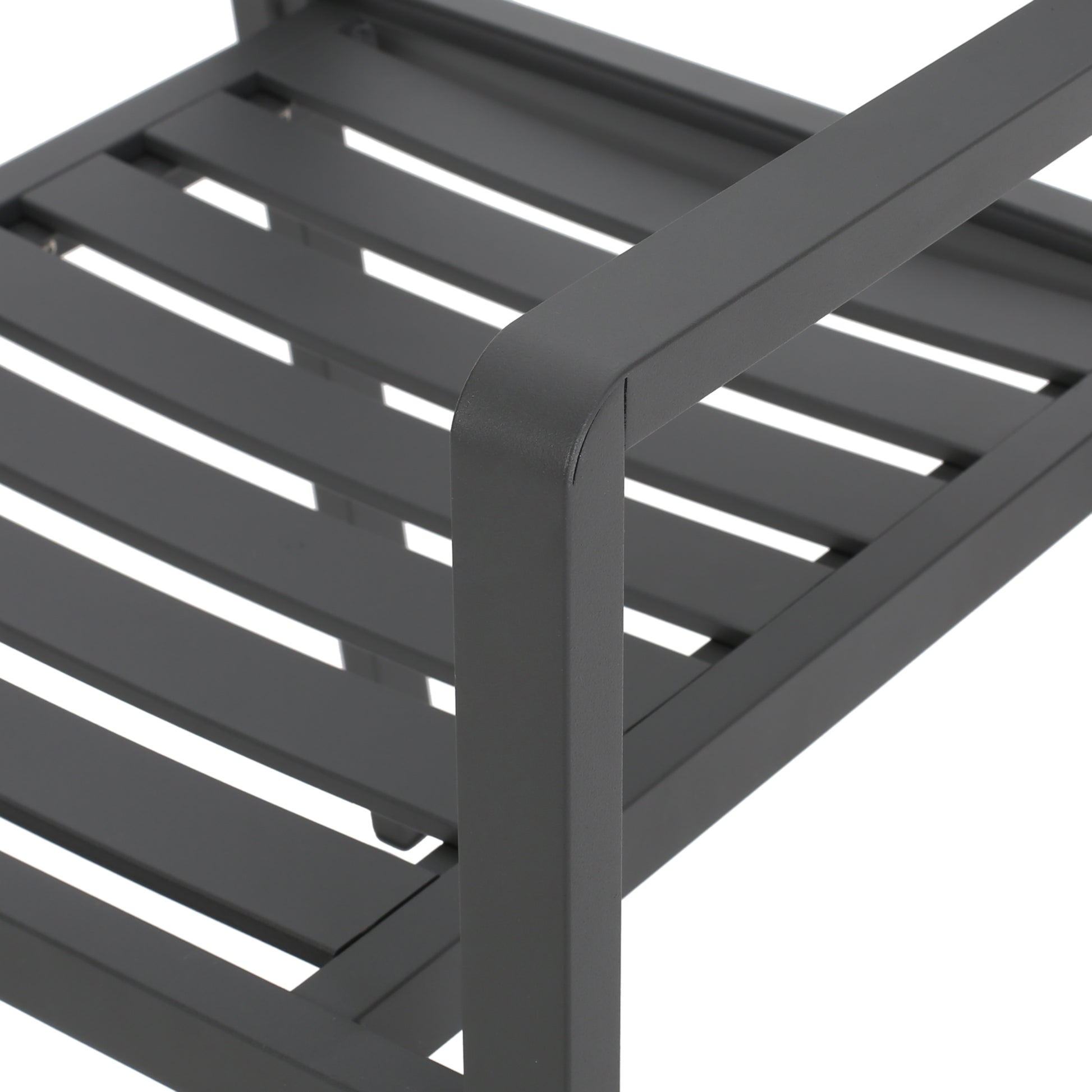 Outdoor Modern Aluminum Dining Chair (Set of 2), Gun Metal Gray image 11