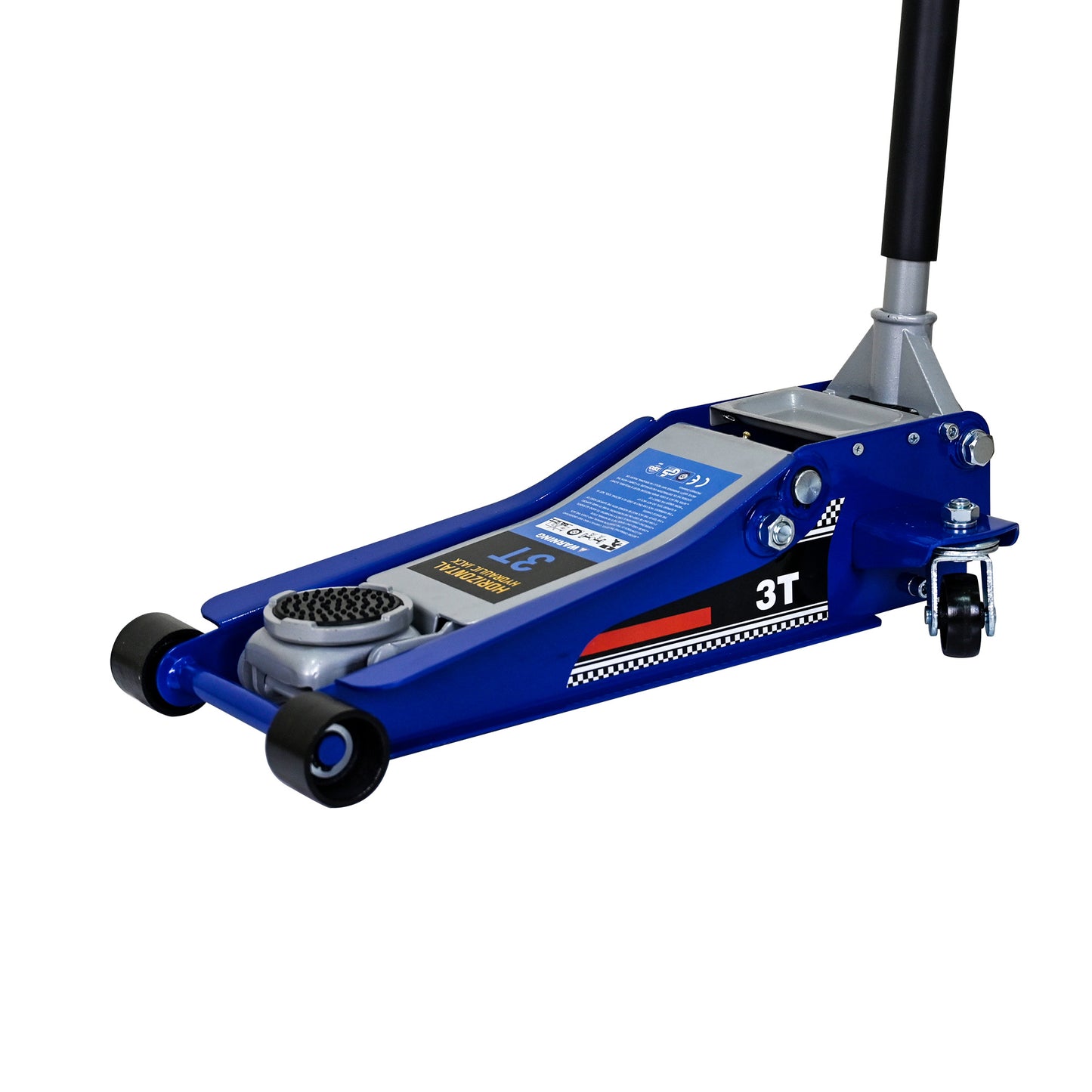 Low-Position Steel Vehicle Floor-mounted Hydraulic Jack with Dual-piston Quick-lift Pump, 3-Ton(6,600 lb.) Capacity. image 8