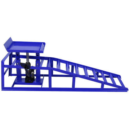 Auto Car Truck Service Ramps Lifts with Pedal, Garage Car Lift Hydraulic Ramps 5 Ton,Automotive Hydraulic Lift Repair Frame Lift(2 Pack) blue image 4