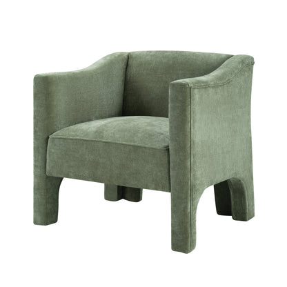 Modern Barrel Chair Accent Chair 29.9" Upholstered Armchair for Living Room and Bedroom, Green image 10