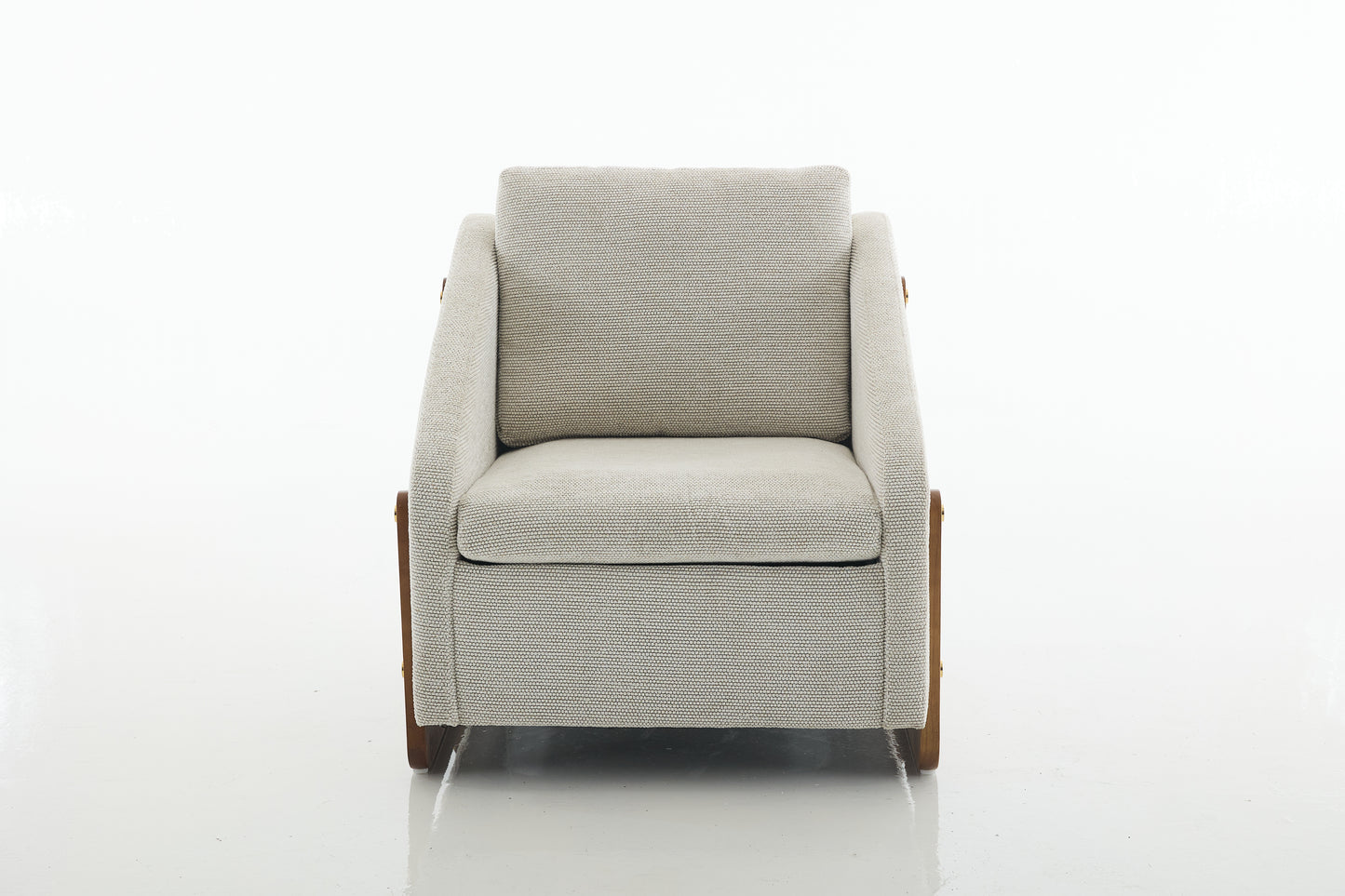 057-Set of 1 Chenille Fabric Modern Upholstered Armchair with Wooden Side Frame, Accent Leisure Chair with Cushioned Seat and Backrest for Living Room, Bedroom,Beige image 11