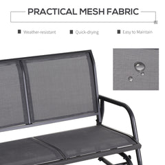 Outsunny 2-Person Outdoor Glider Bench, Patio Double Swing Rocking Chair Loveseat w/Powder Coated Steel Frame for Backyard Garden Porch, Gray