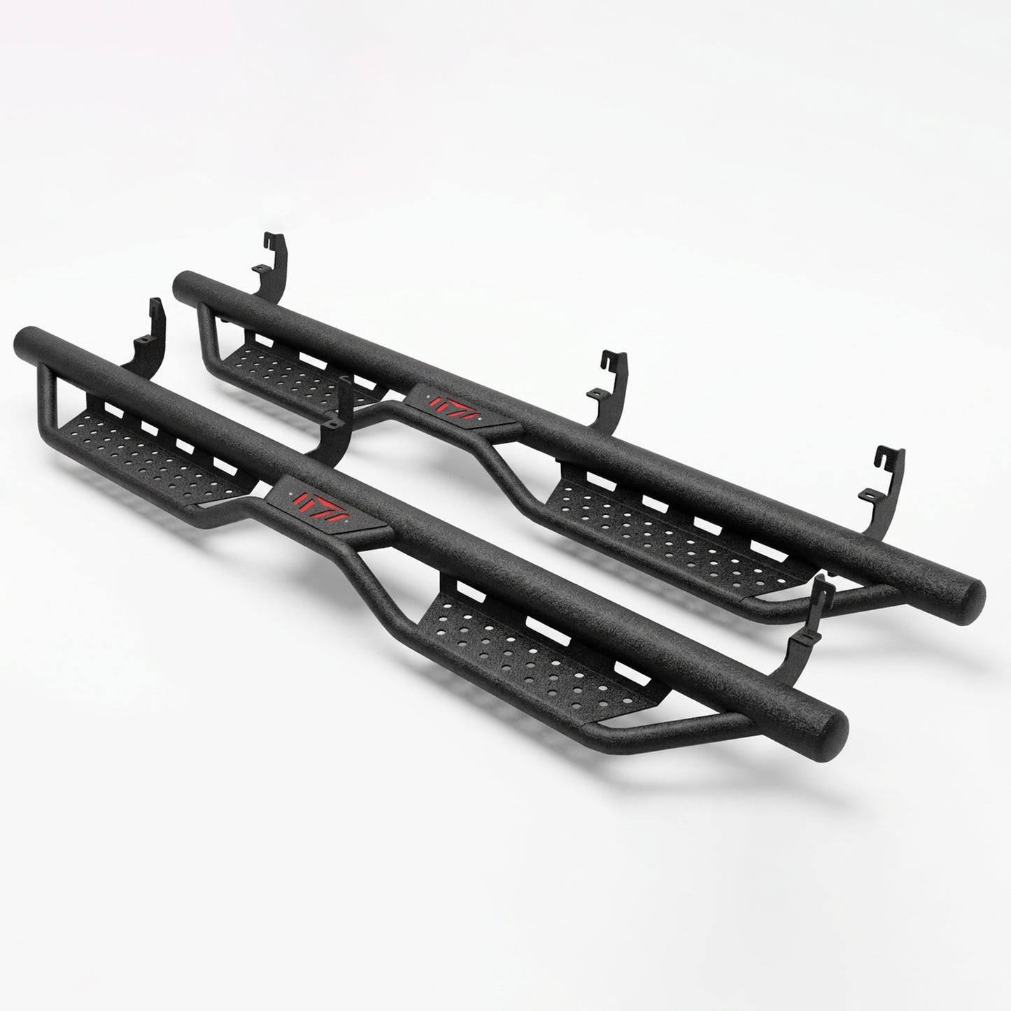 Drop Running Boards Side Steps Compatible with 2015 - 2026 Chevy Colorado & GMC Canyon Crew Cab (4 Full Size Doors),Two Stairs Design Bolt-on Side Steps Nerf Bar Black Powder Coated image 2