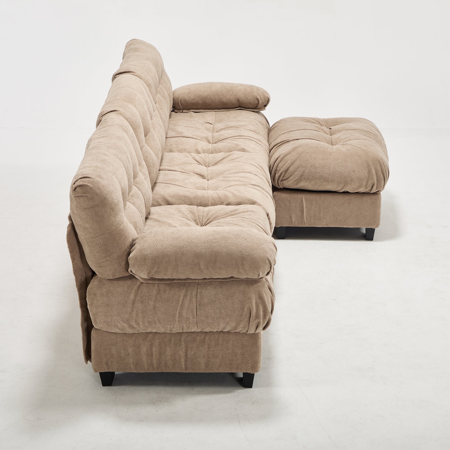 Modular Sectional Sofa,Cloud Couch, L Shaped Couch with Movable Ottoman, Modern Deep Seat Couches for Living Room, Oversized 3-Seater Sofa Comfy advanced flannelette Sofas for Bedroom,5 Pillows image 10
