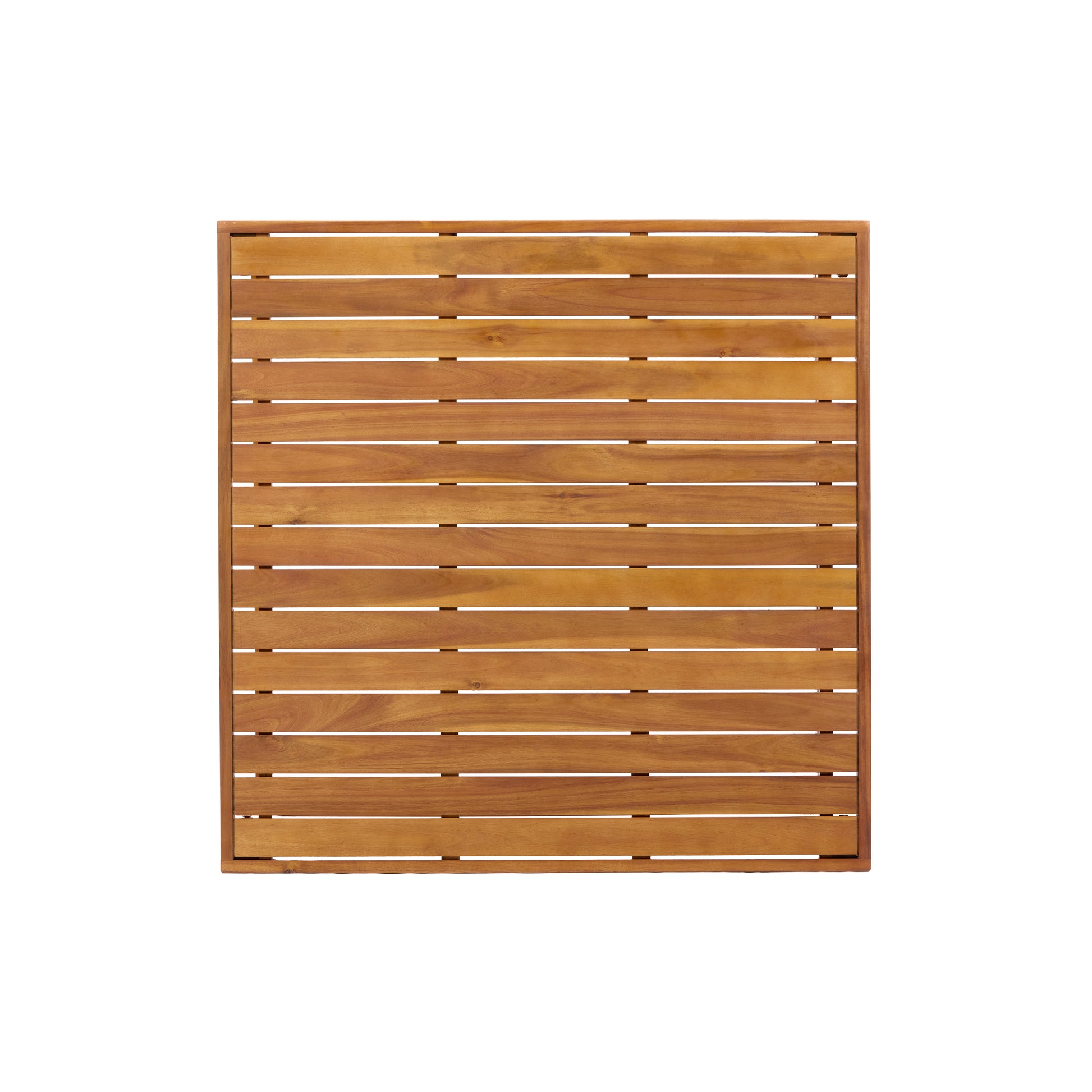 41.14Inch Height Teak Finish Acacia Solid Wood Outdoor Dining Table, Slatted Water-Draining Tabletop, for Patios & Gardens image 6