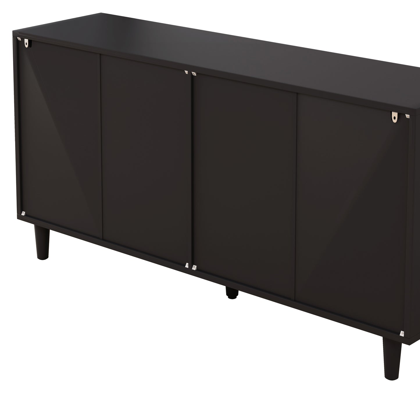 59.06"6-Drawers Rattan Storage Cabinet Rattan Drawer with White Drawer Slides,for Bedroom,Living Room,Black image 9