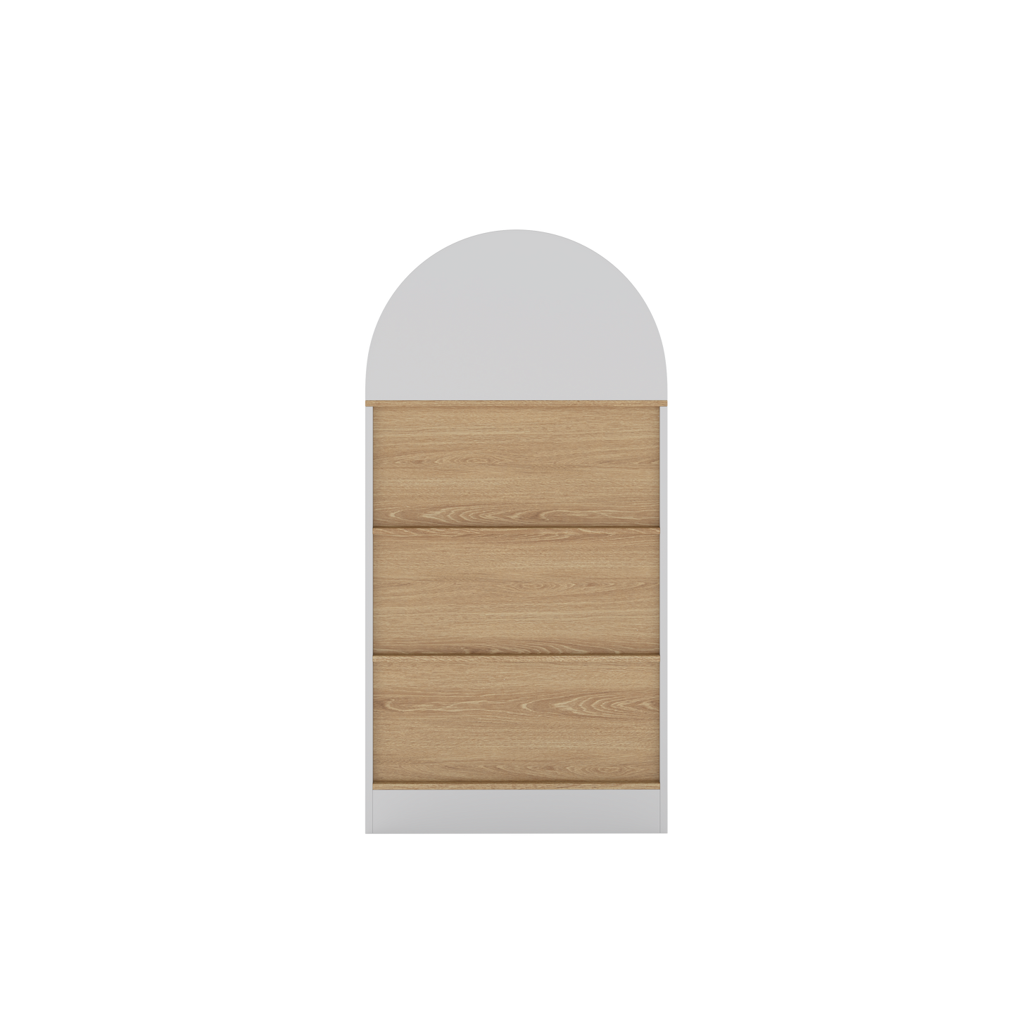 47" Freestanding Display Rack with Woodgrain Shelves, Arched Multifunctional Storage Cabinet, 4-Tier Open Shelf, Small Space Accent Bookcase for Living Room, Bedroom, Entryway,WHITE image 11