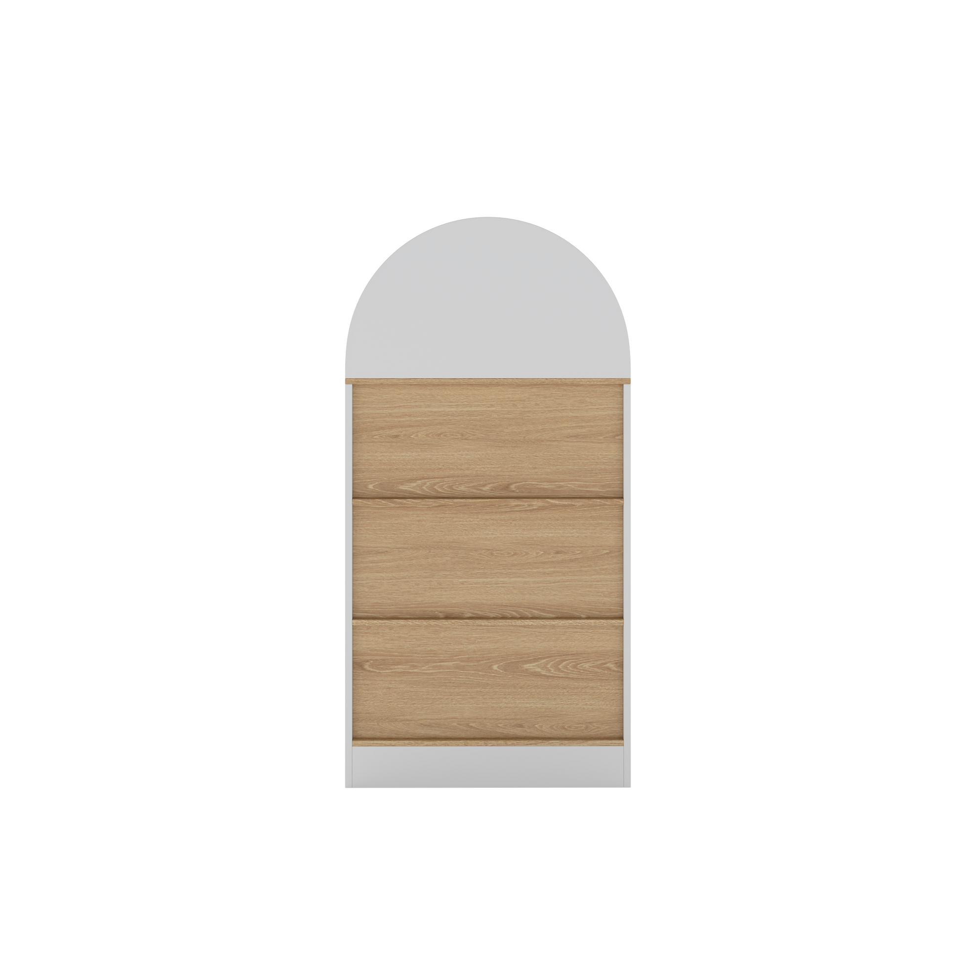 47" Freestanding Display Rack with Woodgrain Shelves, Arched Multifunctional Storage Cabinet, 4-Tier Open Shelf, Small Space Accent Bookcase for Living Room, Bedroom, Entryway,WHITE image 11