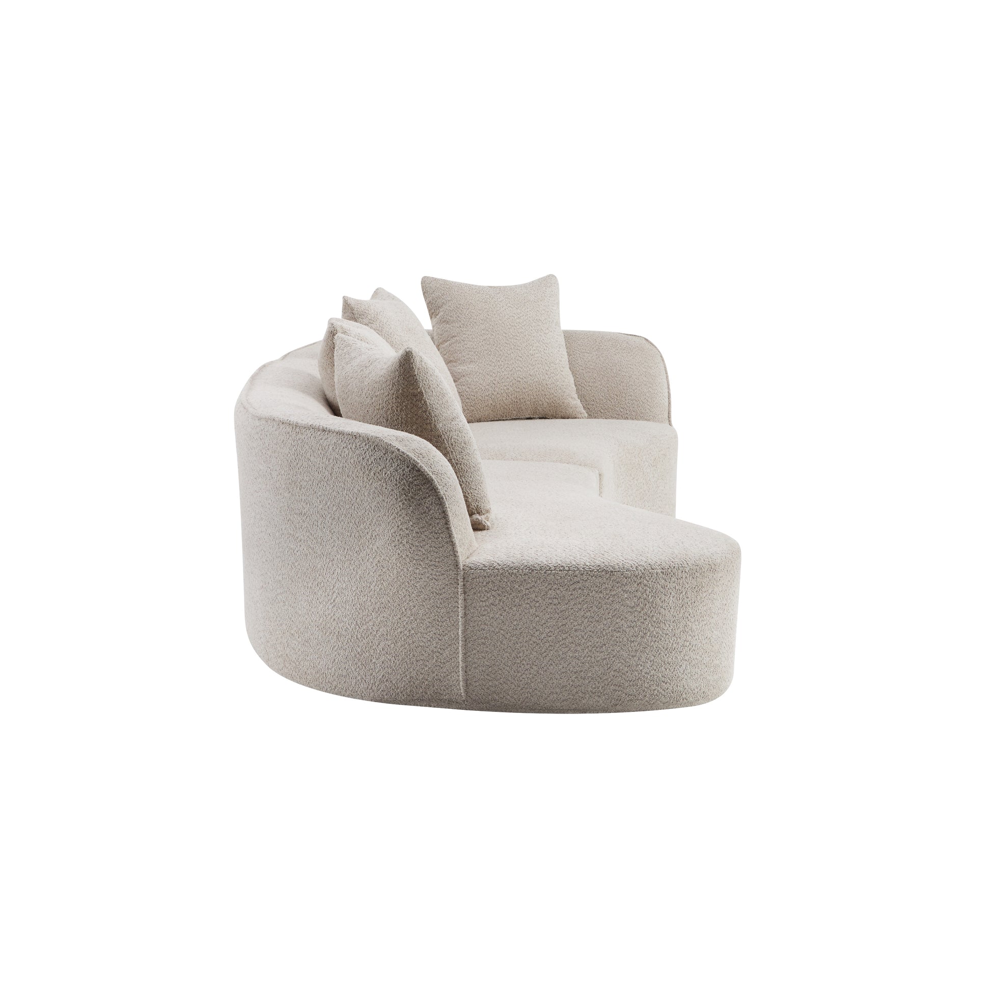 126" Curved Sectional Sofa (Almond-D28 Full Foam) image 5