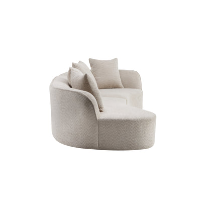 126" Curved Sectional Sofa (Almond-D28 Full Foam) image 5