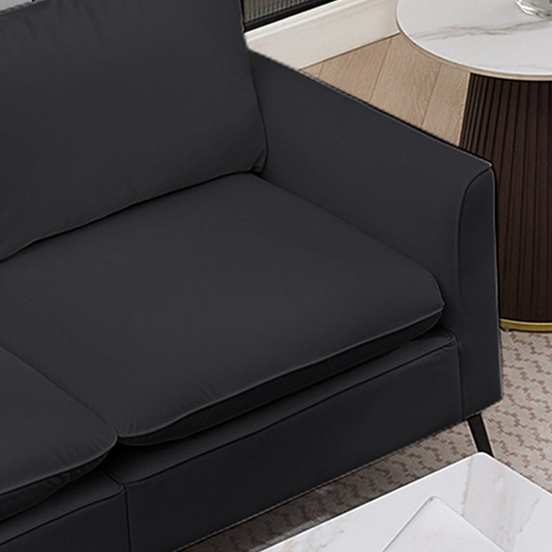 TS Cat paw leather upholstered sofa loveseat,Nordic retro light luxury living room balcony bedroom single casual sofa chair Double sofa + two pack combination (black) image 11