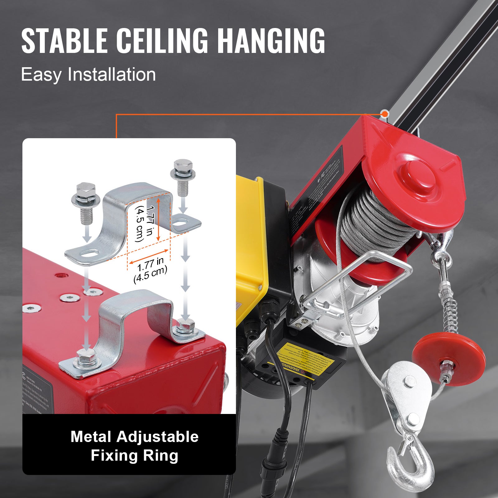 Electric Hoist Crane Winch 1760 lbs with 328 ft Wireless Remote Control image 8
