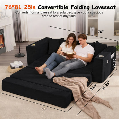 76IN Folding Convertible Sofa Bed image 3