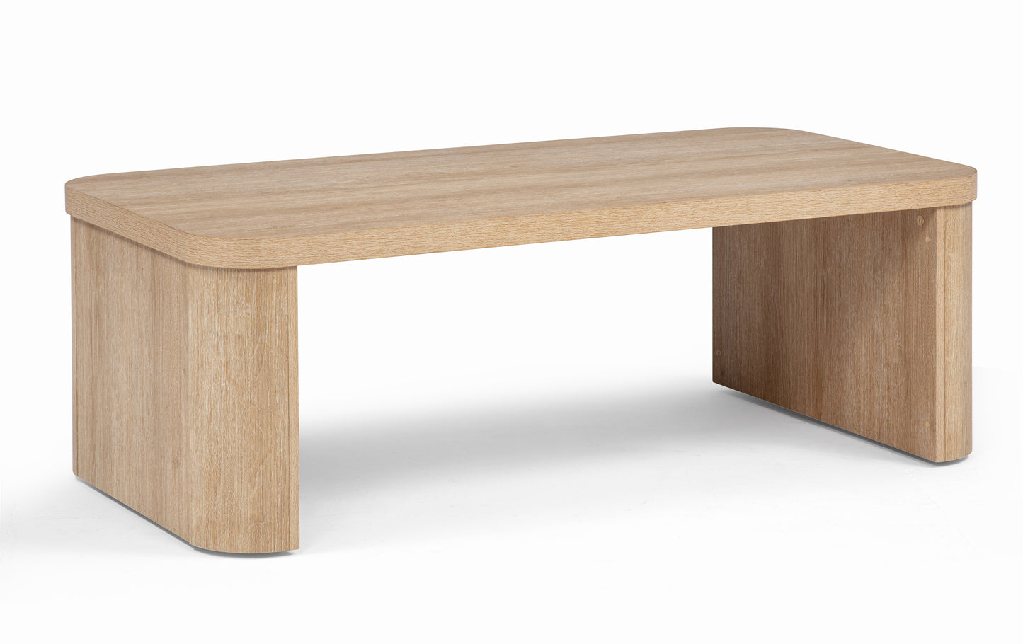 3pc Beautifully Crafted Three-piece Set Natural Charm Warm Wood-inspired Finish Curved Edges Coffee Table Features Hidden Casters Wooden Living Room Furniture image 2
