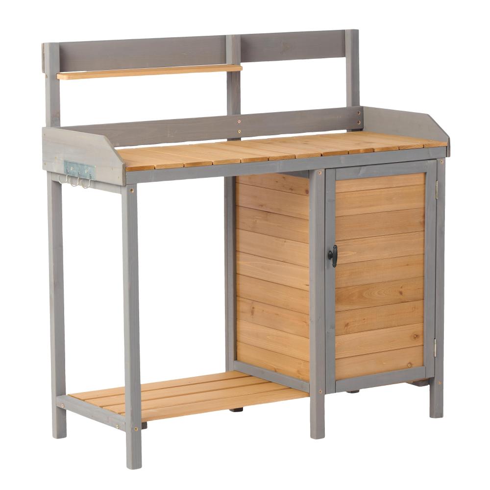 Folding Potting Bench - Solid Wood Garden Workbench for Horticulture