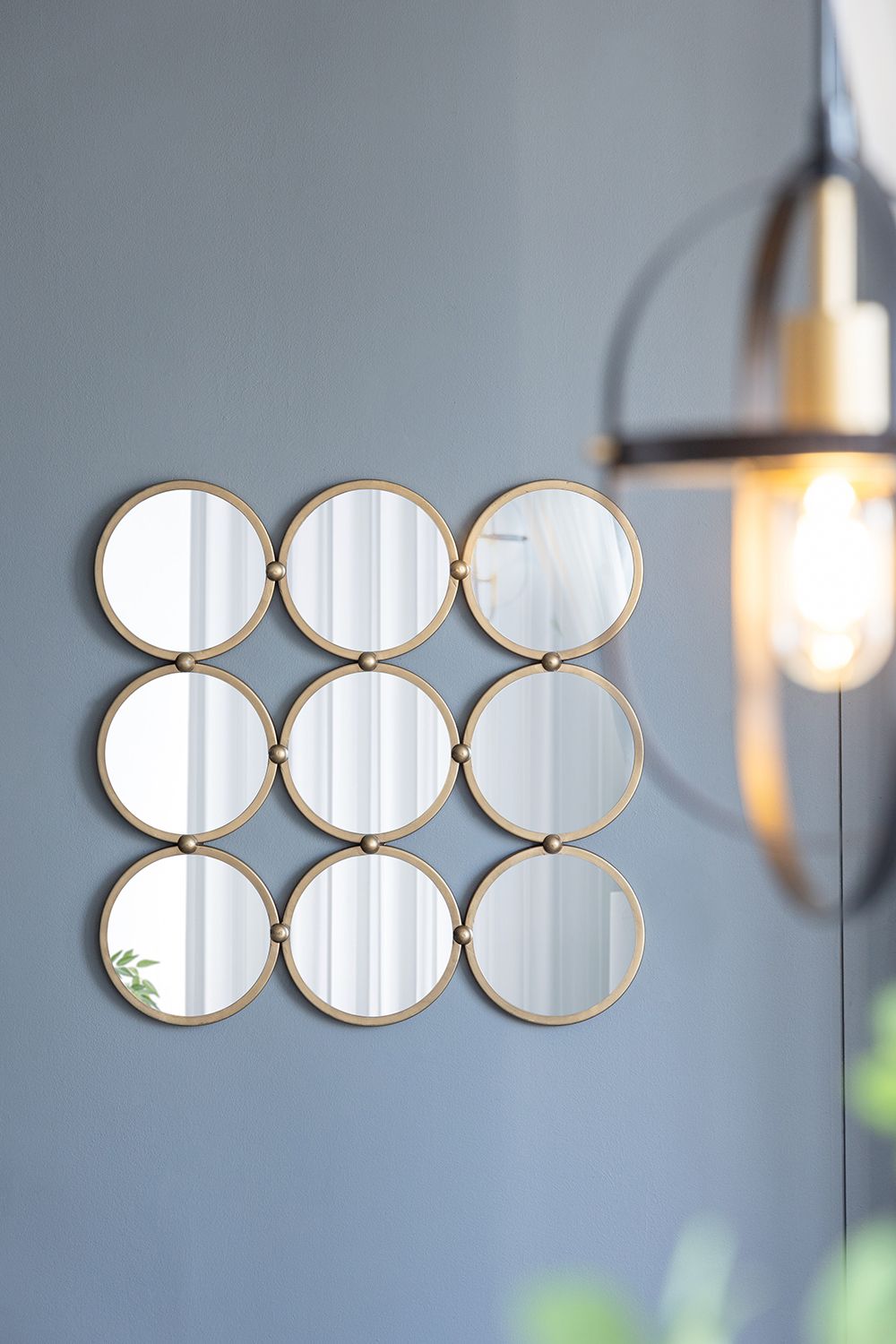 27.2 inch contemporary decorative mirror minimalist style angled view