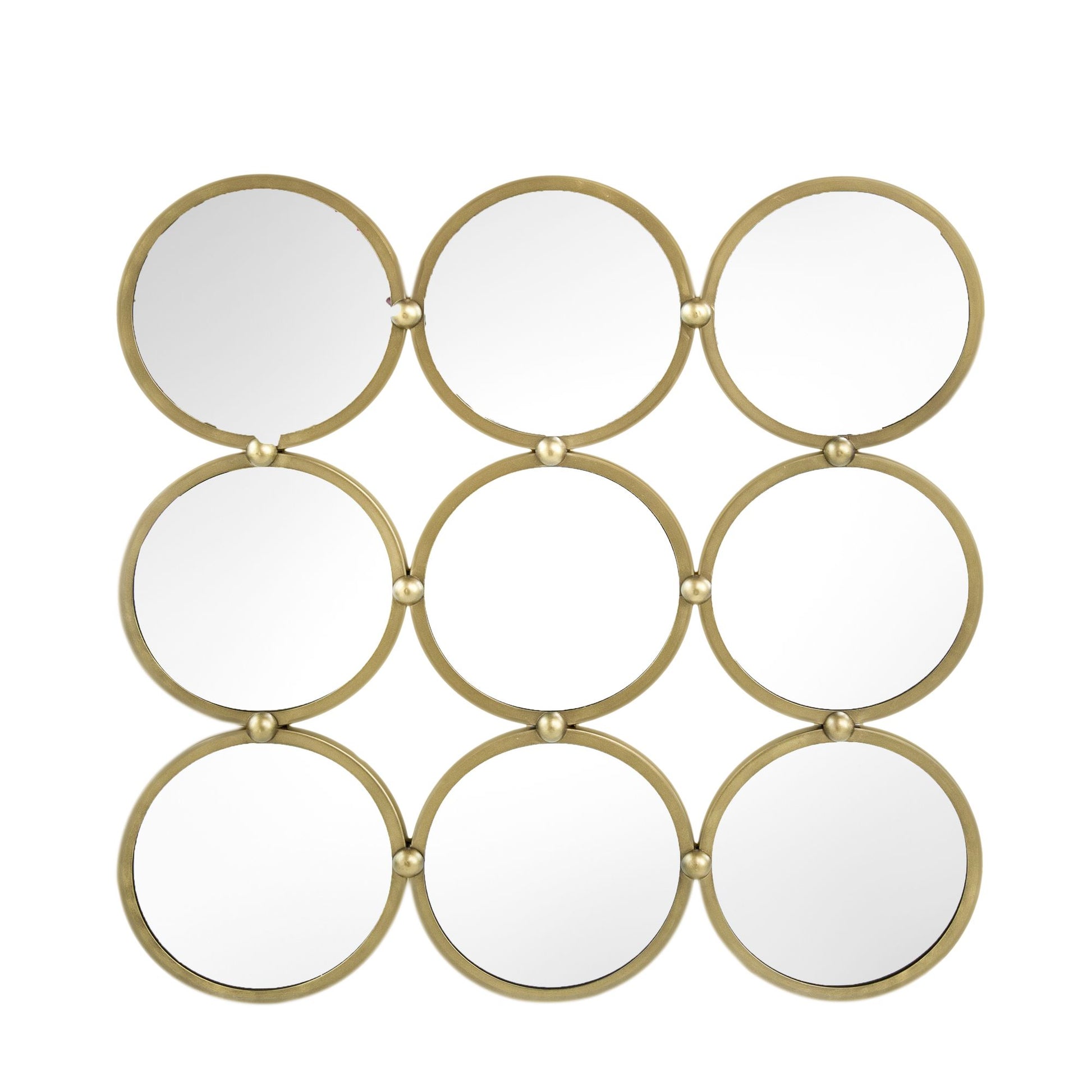 Decorative mirror reflecting light and patterns in room