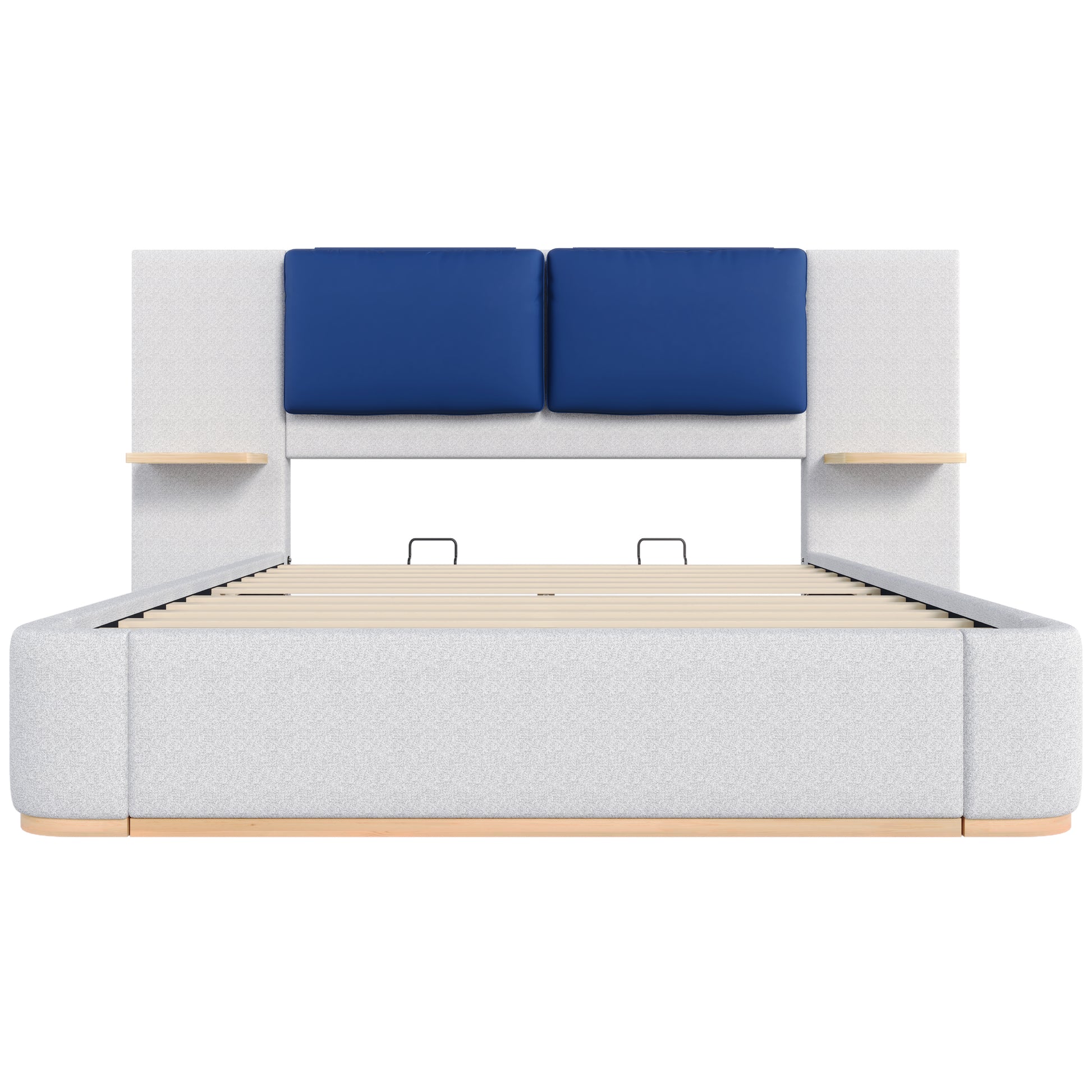 Queen Size Upholstered Platform Bed with Panel, Platform Bed Frame with Anti-Collision Soft Rounded Corners, Stable and Solid, No Box Spring Needed, Easy Assembly, Grey image 8