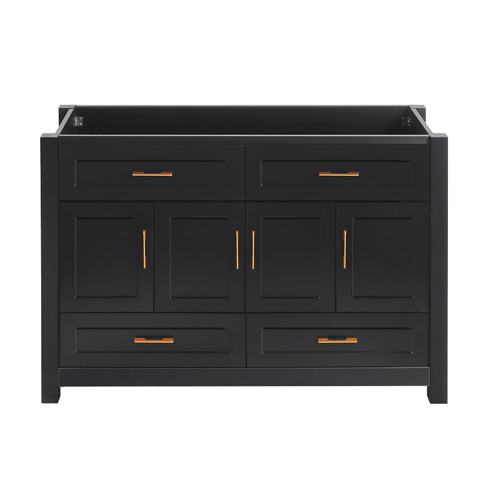 48" Black Bathroom Vanity.Abundant Storage Cabinet -4 Soft close doors and 4 drawers (excluding the ceramic basin) image 1