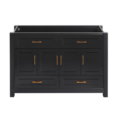 48" Black Bathroom Vanity.Abundant Storage Cabinet -4 Soft close doors and 4 drawers (excluding the ceramic basin) image 1
