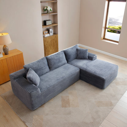 105'' Modular Sectional Sofa, Cloud Sectional Couch with Deep Seat, Modern Modular L-Shape Sofa Couch with Chaise,Upholstered Couches for Living Room Bedroom,No Assembly, (GREY) image 2