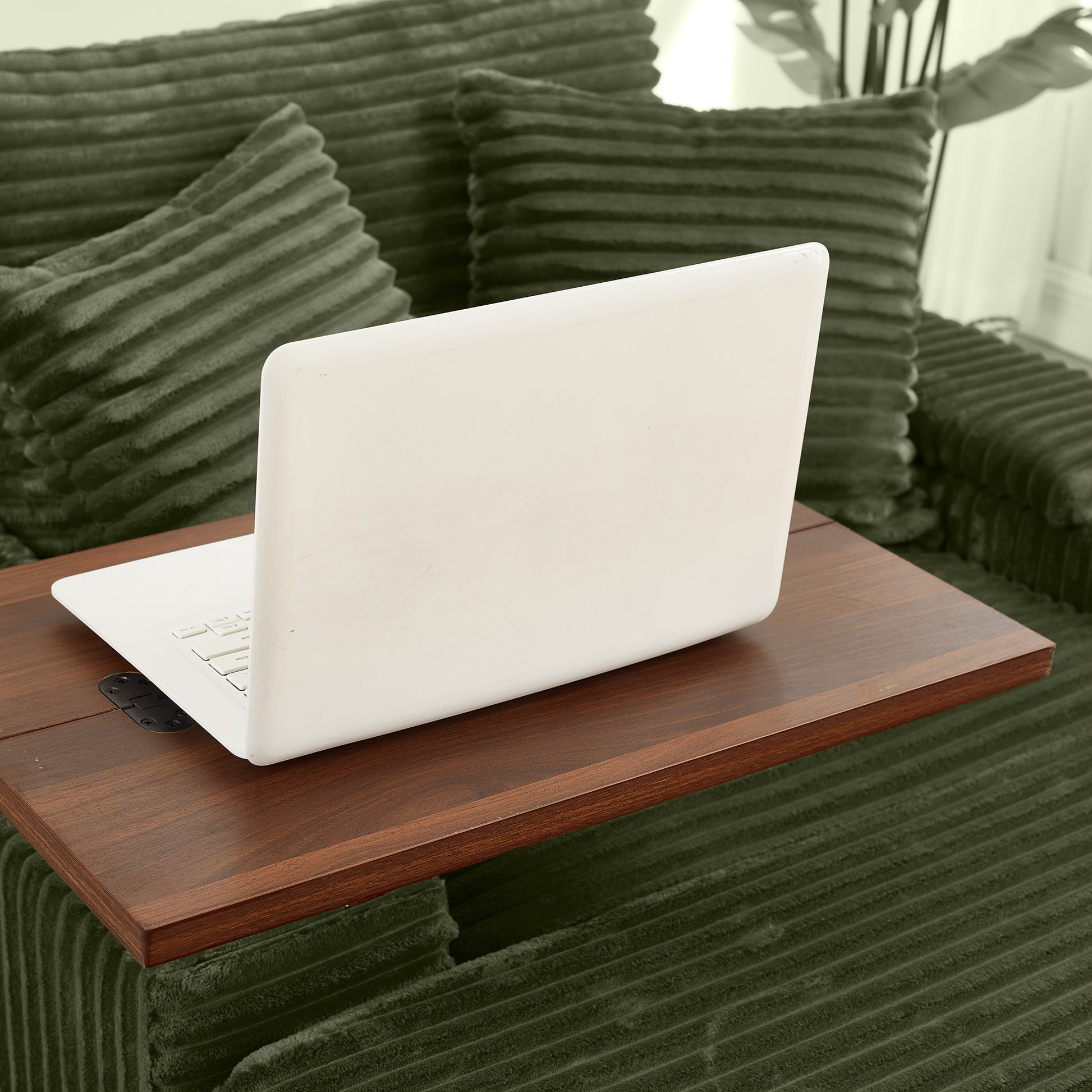 Fluffy Corduroy Storage Armrest Sofa,Single Versatile Seat with Ottoman,Cup Holder,Bluetooth Speaker,USB Ports,180°Rotating Table Board,For Living Room,Bedroom and Apartment image 7