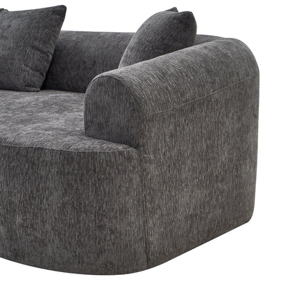 Curved Boneless Sofa,Compression Modular 108'' Sectional,Grey High-Density,Couches Sleeper for Living Room Bedroom Apartment Lounge,Chenille image 11