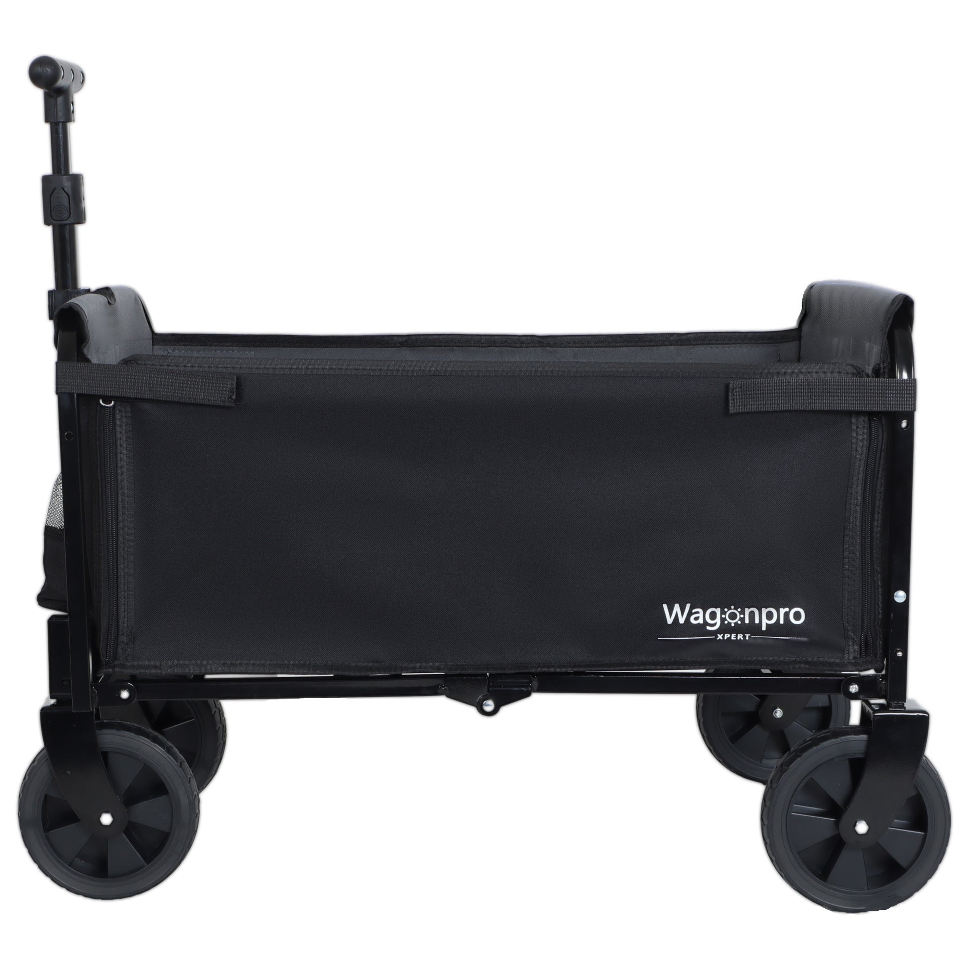 All-in-One Convertible Folding Camping Wagon Cart: Bench Seat, Storage Compartment & Included Dog Tether, Black/Gray image 4