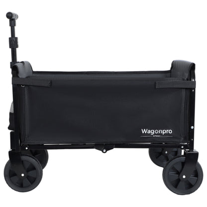 All-in-One Convertible Folding Camping Wagon Cart: Bench Seat, Storage Compartment & Included Dog Tether, Black/Gray image 4